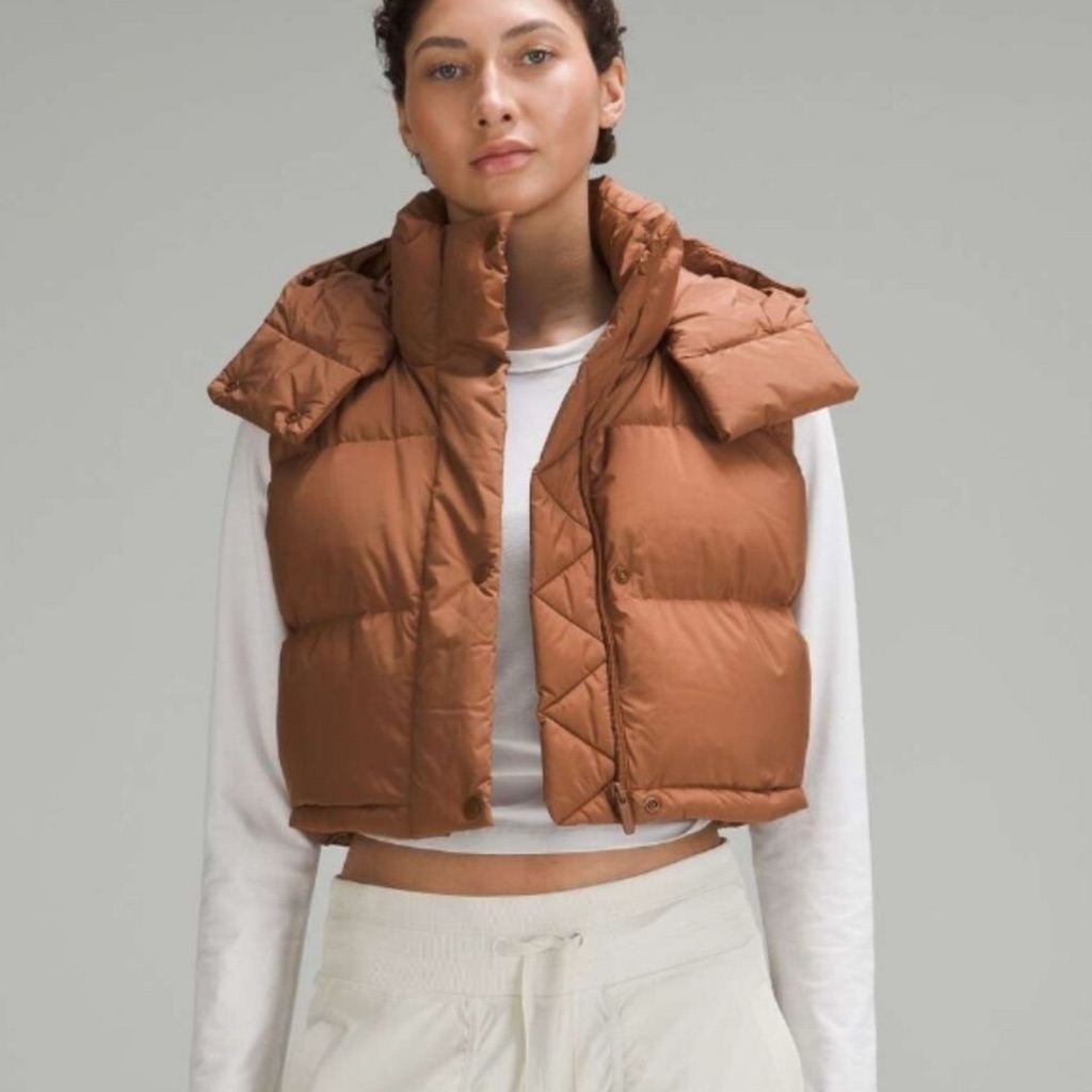 Lululemon Brown Puffer Vest Super Comfortable And Casual